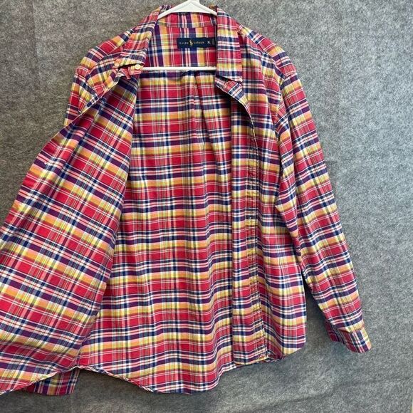 RALPH LAUREN Shirt Men's XL Multicolor Plaid Long Sleeve Collared Button Down - Picture 11 of 11
